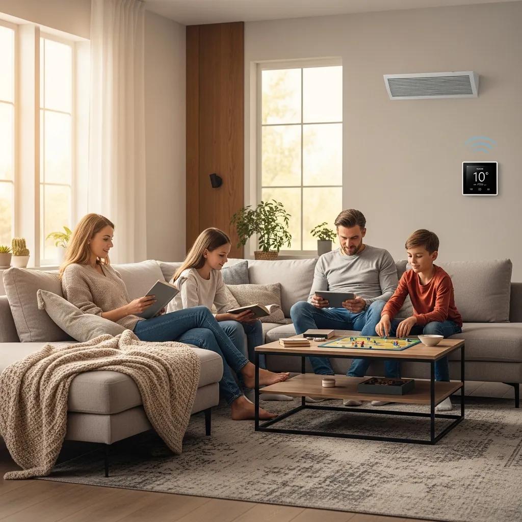 HVAC Blog 21 Family enjoying comfort in a modern home with high-efficiency HVAC system
